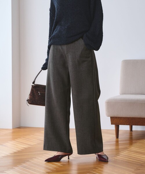 BEAUTY&YOUTH UNITED ARROWS（ビューティーアンドユースユナイテッドアローズ）の「【WEB限定 Wardrobe DAILY MINIMAL】メランジ ステッチワイドパンツ ウォッシャブル（その他パンツ・レディース・モカ/ダークグレー・M/S/XS/L）」の5枚目の写真