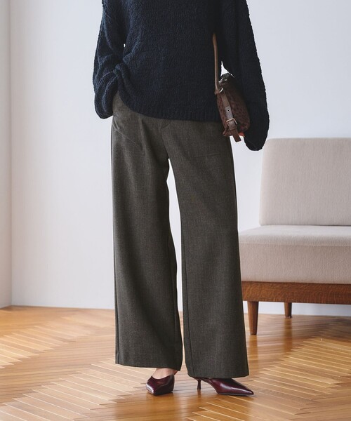 BEAUTY&YOUTH UNITED ARROWS（ビューティーアンドユースユナイテッドアローズ）の「【WEB限定 Wardrobe DAILY MINIMAL】メランジ ステッチワイドパンツ ウォッシャブル（その他パンツ・レディース・モカ/ダークグレー・M/S/XS/L）」の6枚目の写真