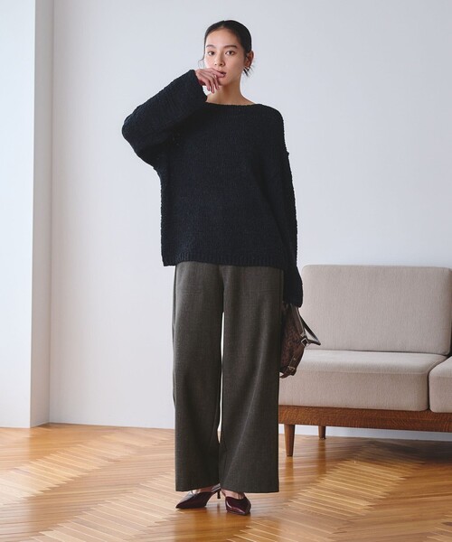 BEAUTY&YOUTH UNITED ARROWS（ビューティーアンドユースユナイテッドアローズ）の「【WEB限定 Wardrobe DAILY MINIMAL】メランジ ステッチワイドパンツ ウォッシャブル（その他パンツ・レディース・モカ/ダークグレー・M/S/XS/L）」の9枚目の写真