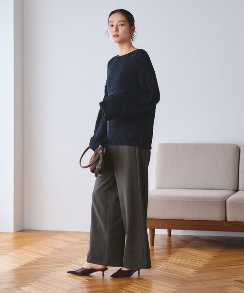 BEAUTY&YOUTH UNITED ARROWS（ビューティーアンドユースユナイテッドアローズ）の「【WEB限定 Wardrobe DAILY MINIMAL】メランジ ステッチワイドパンツ ウォッシャブル（その他パンツ・レディース・モカ/ダークグレー・M/S/XS/L）」の10枚目の写真