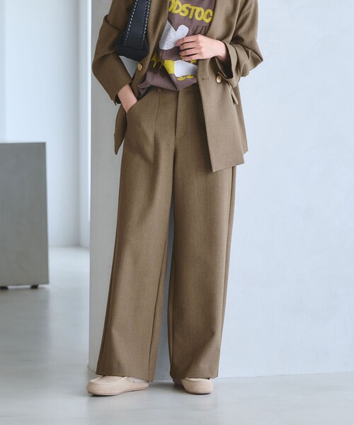 BEAUTY&YOUTH UNITED ARROWS（ビューティーアンドユースユナイテッドアローズ）の「【WEB限定 Wardrobe DAILY MINIMAL】メランジ ステッチワイドパンツ ウォッシャブル（その他パンツ・レディース・モカ/ダークグレー・M/S/XS/L）」の11枚目の写真