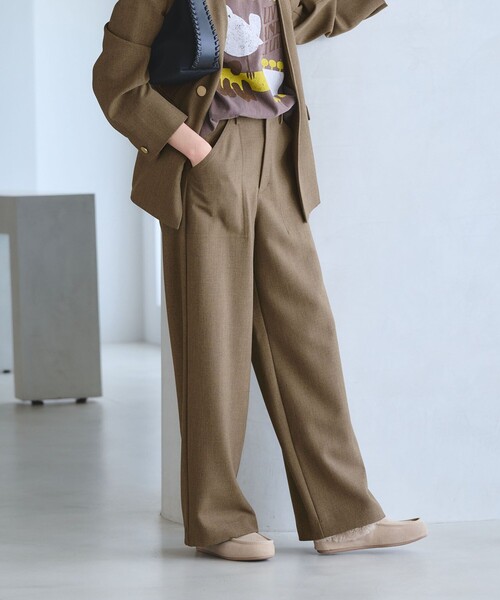 BEAUTY&YOUTH UNITED ARROWS（ビューティーアンドユースユナイテッドアローズ）の「【WEB限定 Wardrobe DAILY MINIMAL】メランジ ステッチワイドパンツ ウォッシャブル（その他パンツ・レディース・モカ/ダークグレー・M/S/XS/L）」の12枚目の写真