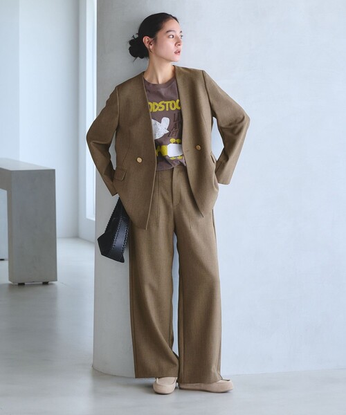 BEAUTY&YOUTH UNITED ARROWS（ビューティーアンドユースユナイテッドアローズ）の「【WEB限定 Wardrobe DAILY MINIMAL】メランジ ステッチワイドパンツ ウォッシャブル（その他パンツ・レディース・モカ/ダークグレー・M/S/XS/L）」の13枚目の写真