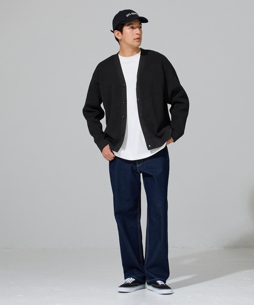 coca（coca）（コカ）の「ポリウーリー畦編みカーディガン（カーディガン/ボレロ・メンズ・チャコール/ブラック・XL/M/L）」の4枚目の写真
