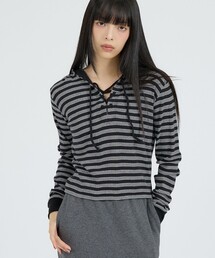 【Robert P Miller | ロバート・ピー・ミラー】ヘンリーネックパーカー/Prib Henley hoodie/ボーダー