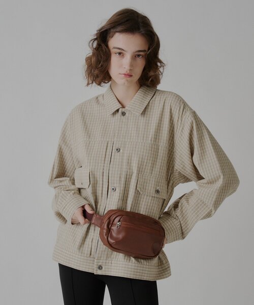 WHIMSIC（ウィムジック）の「【UNISEX】ライトウェイトクロス TYPE-2 ジャケット（テーラードジャケット・メンズ・ブラウン/ベージュ・FREE）」の2枚目の写真