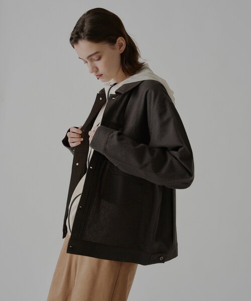 WHIMSIC（ウィムジック）の「【UNISEX】ライトウェイトクロス TYPE-2 ジャケット（テーラードジャケット・メンズ・ブラウン/ベージュ・FREE）」の3枚目の写真