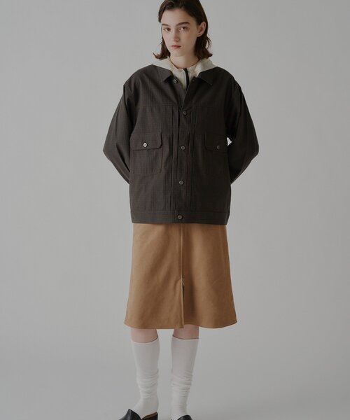 WHIMSIC（ウィムジック）の「【UNISEX】ライトウェイトクロス TYPE-2 ジャケット（テーラードジャケット・メンズ・ブラウン/ベージュ・FREE）」の10枚目の写真