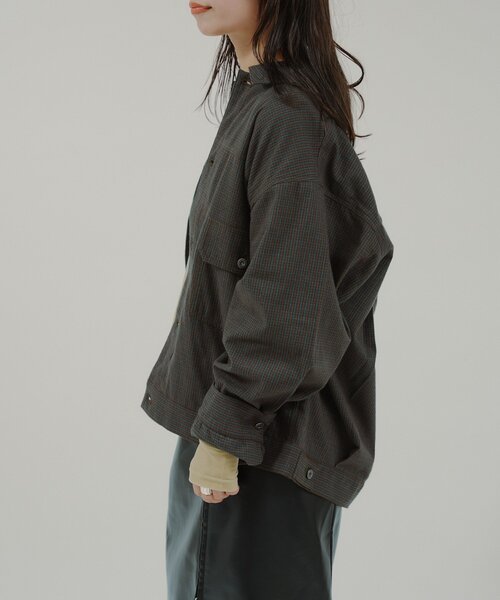 WHIMSIC（ウィムジック）の「【UNISEX】ライトウェイトクロス TYPE-2 ジャケット（テーラードジャケット・メンズ・ブラウン/ベージュ・FREE）」の12枚目の写真