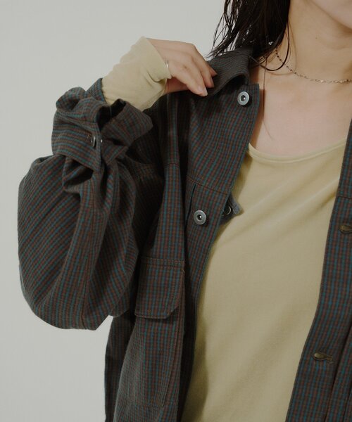 WHIMSIC（ウィムジック）の「【UNISEX】ライトウェイトクロス TYPE-2 ジャケット（テーラードジャケット・メンズ・ブラウン/ベージュ・FREE）」の13枚目の写真