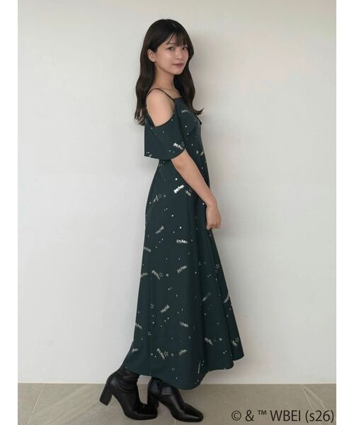 MERCURYDUO（マーキュリーデュオ）の「Harry Potterコレクション ロゴプリントケープキャミワンピース（ワンピース・レディース・ボルドー/グリーン/イエロー/ネイビー・FREE）」の13枚目の写真