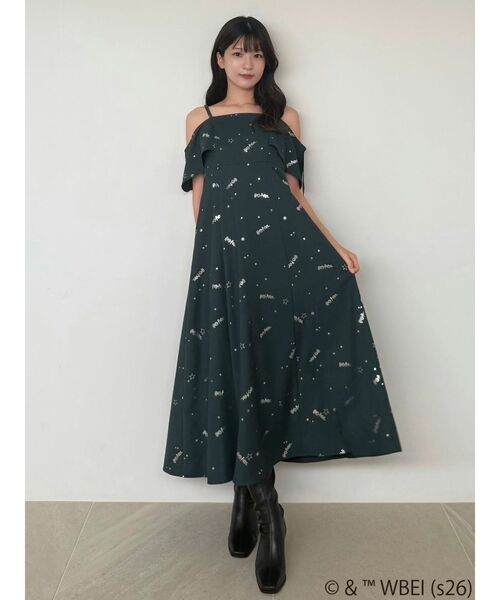 MERCURYDUO（マーキュリーデュオ）の「Harry Potterコレクション ロゴプリントケープキャミワンピース（ワンピース・レディース・ボルドー/グリーン/イエロー/ネイビー・FREE）」の14枚目の写真