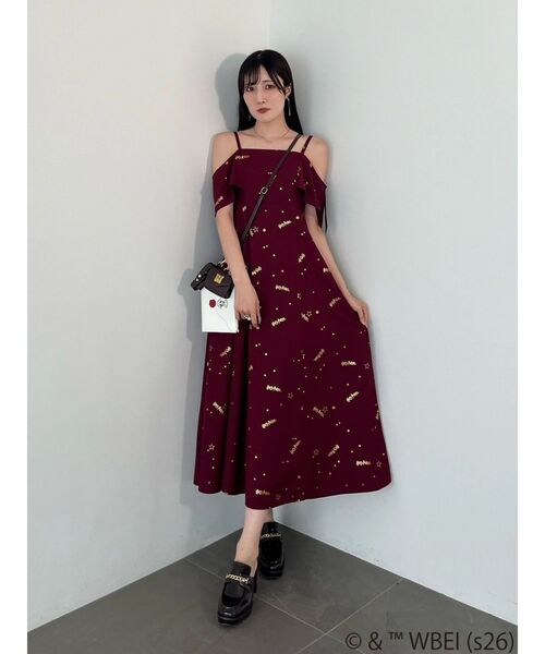 MERCURYDUO（マーキュリーデュオ）の「Harry Potterコレクション ロゴプリントケープキャミワンピース（ワンピース・レディース・ボルドー/グリーン/イエロー/ネイビー・FREE）」の9枚目の写真