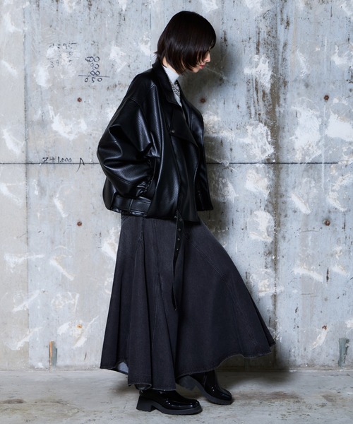 PAGEBOY(ページボーイ)の「フェイクレザーバルーンライダース(ライダースジャケット・レディース・ブラック/ブラック系その他・FREE)」の19枚目の写真