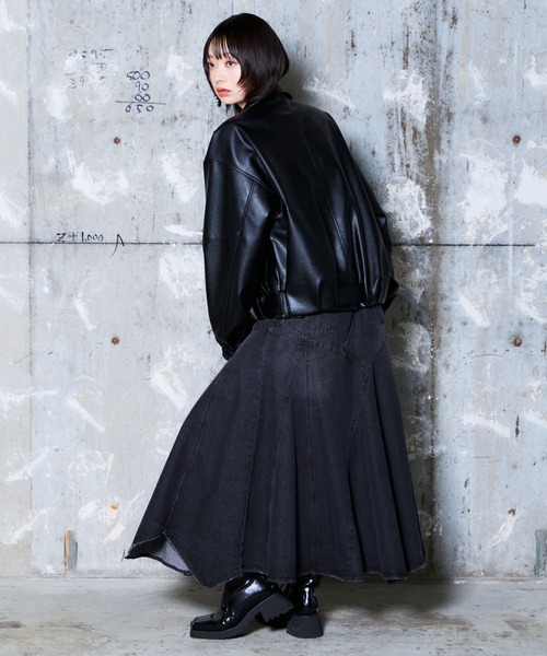 PAGEBOY(ページボーイ)の「フェイクレザーバルーンライダース(ライダースジャケット・レディース・ブラック/ブラック系その他・FREE)」の16枚目の写真