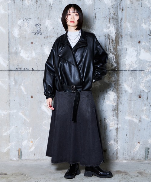 PAGEBOY(ページボーイ)の「フェイクレザーバルーンライダース(ライダースジャケット・レディース・ブラック/ブラック系その他・FREE)」の17枚目の写真