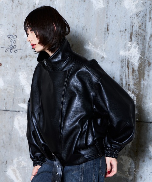 PAGEBOY(ページボーイ)の「フェイクレザーバルーンライダース(ライダースジャケット・レディース・ブラック/ブラック系その他・FREE)」の20枚目の写真