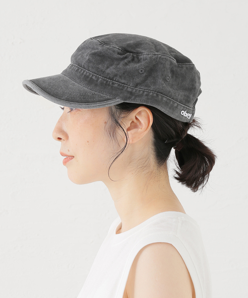 OBEY（オベイ）の「【OBEY / オベイ】PIGMENT OBEY PAGE CADET CAP（キャップ・レディース・ブラック/カーキ・FREE）」の3枚目の写真