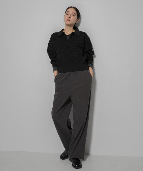 EKAL(エカル)の「SOLOTEX コーデュロイイージーパンツ(その他パンツ・レディース・グレー系その他/ブラック・ONE)」の9枚目の写真