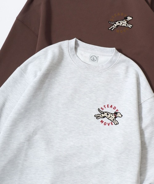 Lazar(ラザル)の「Animal Flocky Sweat/オーバーサイズ 裏毛 アニマル柄 カレッジ フロッキープリント スウェット トレーナー/レディース メンズ(スウェット・レディース・グレー系その他2/マスタード/ブラウン/ブラック/グレー系その他/アッシュグレー・M/L)」の3枚目の写真