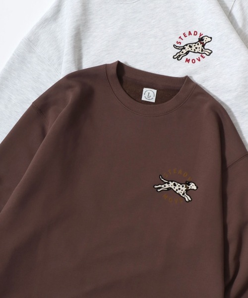 Lazar(ラザル)の「Animal Flocky Sweat/オーバーサイズ 裏毛 アニマル柄 カレッジ フロッキープリント スウェット トレーナー/レディース メンズ(スウェット・レディース・グレー系その他2/マスタード/ブラウン/ブラック/グレー系その他/アッシュグレー・M/L)」の5枚目の写真