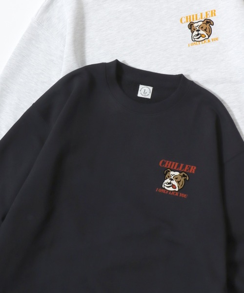 Lazar(ラザル)の「Animal Flocky Sweat/オーバーサイズ 裏毛 アニマル柄 カレッジ フロッキープリント スウェット トレーナー/レディース メンズ(スウェット・レディース・グレー系その他2/マスタード/ブラウン/ブラック/グレー系その他/アッシュグレー・M/L)」の2枚目の写真