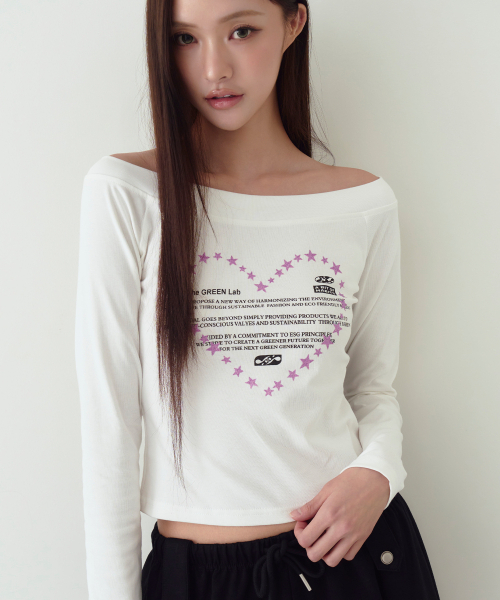 THE GREEN LAB（ザグリーンラボ）の「オフショルダー ステラ ロングスリーブ [ホワイト]（Tシャツ/カットソー・レディース・その他・FREE）」の2枚目の写真