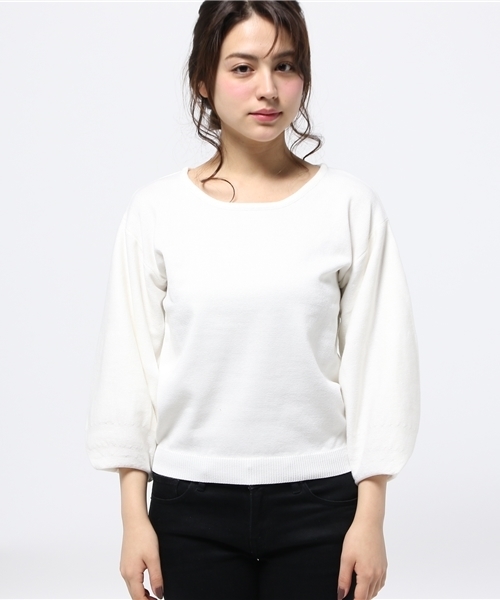 mystic(ミスティック)の「【mystic】袖ボリュームニット(ニット/セーター・レディース・オフホワイト/キャメル/ライトグレー・フリ-)」の8枚目の写真