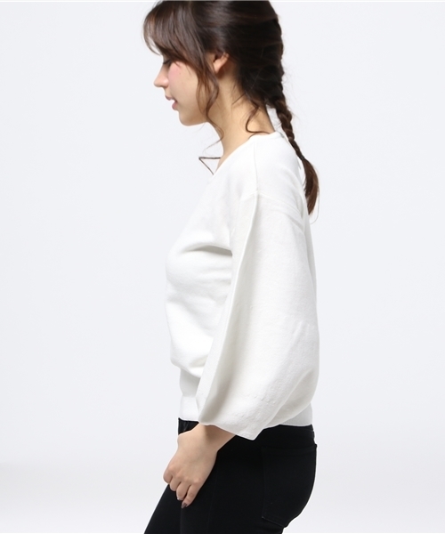 mystic(ミスティック)の「【mystic】袖ボリュームニット(ニット/セーター・レディース・オフホワイト/キャメル/ライトグレー・フリ-)」の9枚目の写真