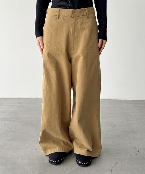 CANAL JEAN（キャナルジーン）の「HARING　ワイドチノパンツ（その他パンツ・レディース・ベージュ・MEDIUM/SMALL/X-SMALL）」の6枚目の写真