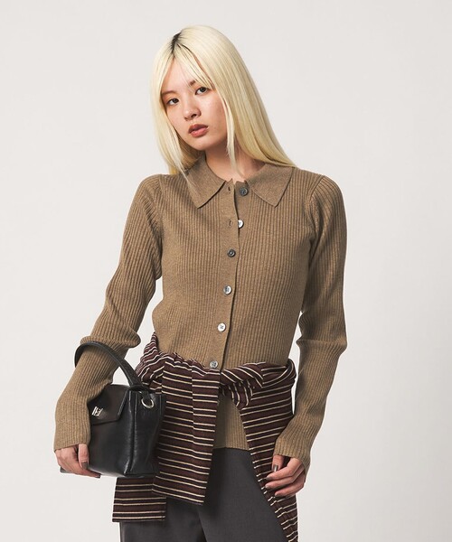 BEAUTY&YOUTH UNITED ARROWS(ビューティーアンドユースユナイテッドアローズ)の「ポリエステルブレンド 2WAY シャツカーディガン ウォッシャブル(カーディガン/ボレロ・レディース・モカ/オフホワイト/ダークグレー・FREE)」の1枚目の写真