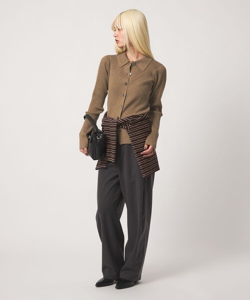 BEAUTY&YOUTH UNITED ARROWS(ビューティーアンドユースユナイテッドアローズ)の「ポリエステルブレンド 2WAY シャツカーディガン ウォッシャブル(カーディガン/ボレロ・レディース・モカ/オフホワイト/ダークグレー・FREE)」の6枚目の写真