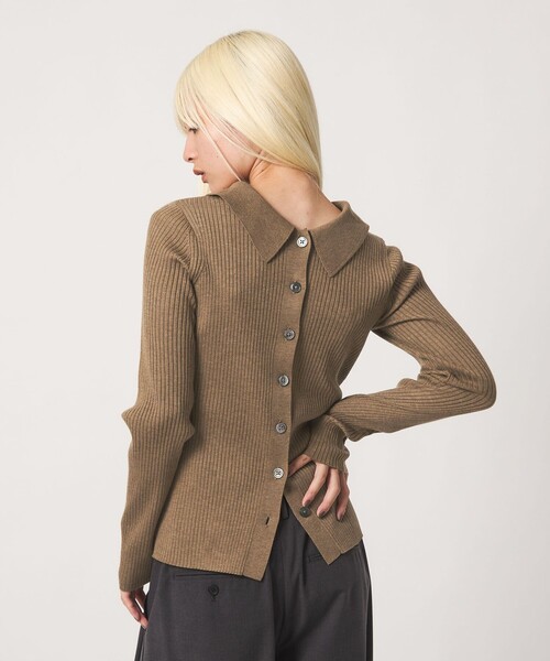 BEAUTY&YOUTH UNITED ARROWS(ビューティーアンドユースユナイテッドアローズ)の「ポリエステルブレンド 2WAY シャツカーディガン ウォッシャブル(カーディガン/ボレロ・レディース・モカ/オフホワイト/ダークグレー・FREE)」の8枚目の写真