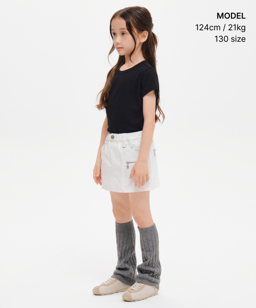 MUSINSA STANDARD KIDS（ムシンサスタンダードキッズ）の「ガールズファンキーミニスコート[ホワイト]（スカート・レディース・その他・140/120/130/150/160）」の2枚目の写真