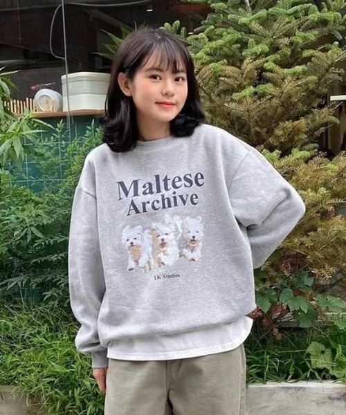 WaiKei(ワイケイ)の「◇WAIKEI◇ブランド直輸入正規品/マルチーズアーカイブ スウェット Maltese archive sweatshirts(スウェット・レディース・グレー/ブルー/ピンク/グリーン/ブラック/ライトグレー/ライトイエロー/アイボリー・M/S)」の5枚目の写真