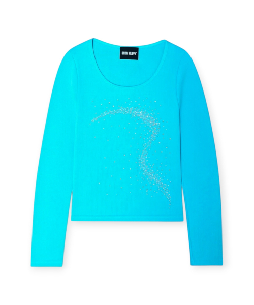 BORN SLIPPY(ボーンスリッピー)の「Future Wave Rib Long Sleeve Tee (Sky Blue)(Tシャツ/カットソー・レディース・その他・FREE)」の4枚目の写真