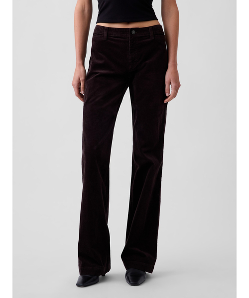 GAP(ギャップ)の「ミッドライズ コーデュロイ リラックスフィット フレアパンツ(その他パンツ・レディース・ブラウン系その他/ブラウン・00/10/8/0)」の1枚目の写真