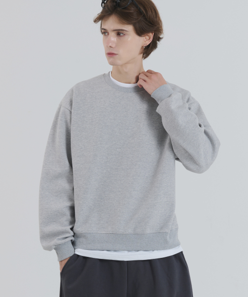 PIANER(ピアネール)の「ハッポ オーバーサイズ クロップドスウェット(メランジ)(スウェット・レディース・ミックスグレー・MEDIUM/LARGE/X-LARGE)」の2枚目の写真