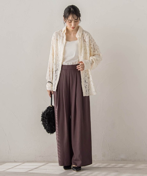 Droite lautreamont(ドロワットロートレアモン)の「シアージャガードシャツ(シャツ/ブラウス・レディース・ブラック/オフホワイト・M)」の17枚目の写真