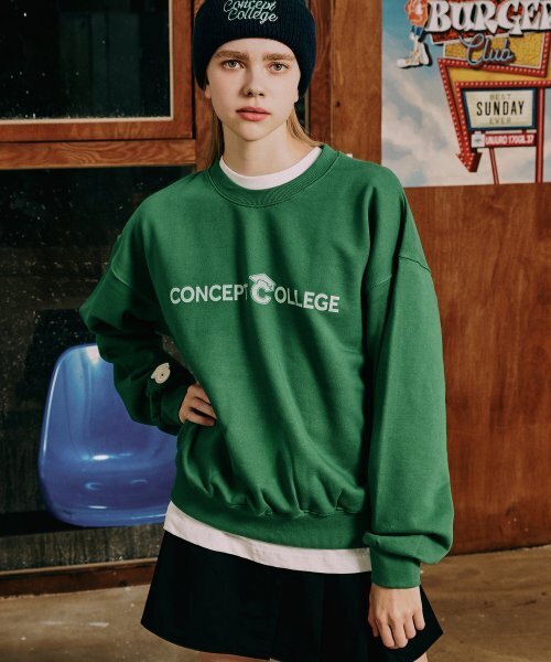 CONCEPTCOLLEGE（コンセプトカレッジ）の「ベーシックラインロゴグリーンスウェットシャツ [男女共用]（スウェット・メンズ・その他・LARGE/MEDIUM）」の4枚目の写真