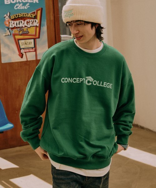 CONCEPTCOLLEGE（コンセプトカレッジ）の「ベーシックラインロゴグリーンスウェットシャツ [男女共用]（スウェット・メンズ・その他・LARGE/MEDIUM）」の5枚目の写真