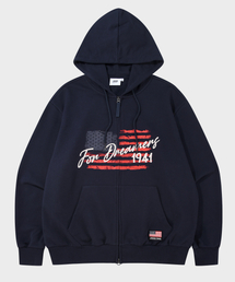 2WAY USA FLAG オーバーサイズジップアップパーカー(JR5TZU072NA)