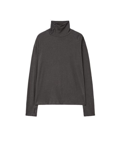 MISEKISEOUL MEN(ミセキソウルメンズ)の「Drape neck long sleeve CHARCOAL(Tシャツ/カットソー・メンズ・その他・1/2/3)」の1枚目の写真