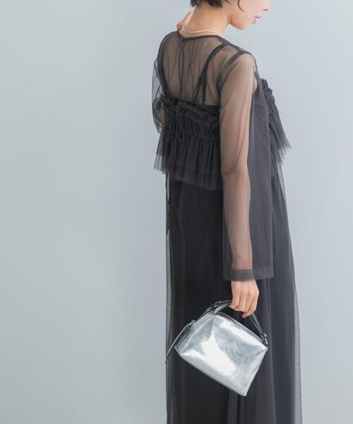 URBAN RESEARCH ROSSO WOMEN(アーバンリサーチ ロッソ)の「チュールキャミソールsetドレス(ワンピース・レディース・ライトブルー/チャコールグレー・FREE)」の4枚目の写真
