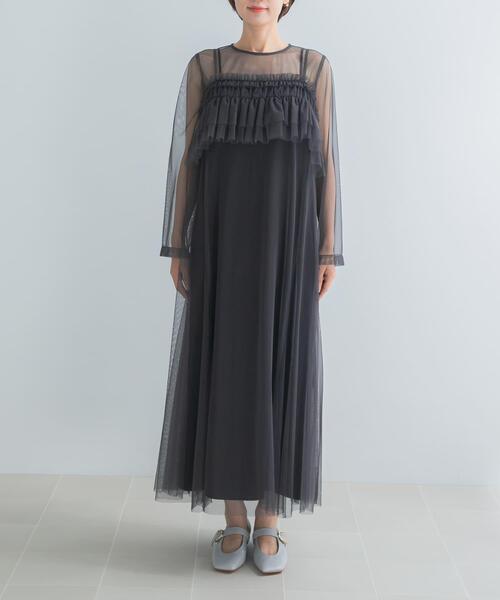 URBAN RESEARCH ROSSO WOMEN(アーバンリサーチ ロッソ)の「チュールキャミソールsetドレス(ワンピース・レディース・ライトブルー/チャコールグレー・FREE)」の8枚目の写真