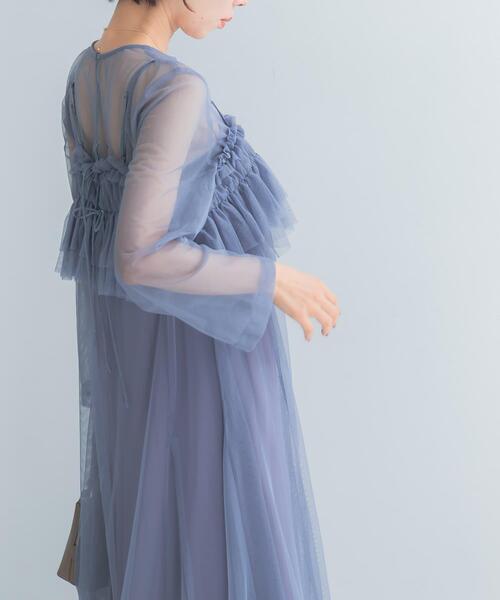 URBAN RESEARCH ROSSO WOMEN(アーバンリサーチ ロッソ)の「チュールキャミソールsetドレス(ワンピース・レディース・ライトブルー/チャコールグレー・FREE)」の20枚目の写真