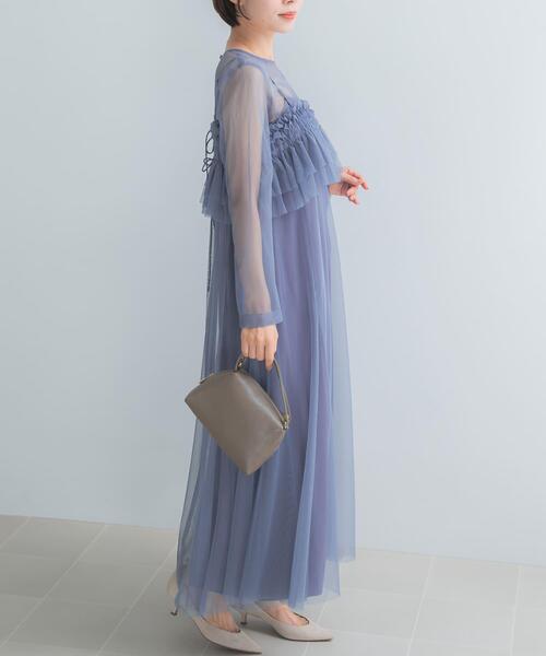 URBAN RESEARCH ROSSO WOMEN(アーバンリサーチ ロッソ)の「チュールキャミソールsetドレス(ワンピース・レディース・ライトブルー/チャコールグレー・FREE)」の22枚目の写真