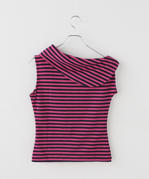 Oriens JOURNAL STANDARD(オリエンス ジャーナルスタンダード)の「【OMO/オモ】Stripes Boat Neck Top - Buttercup(Tシャツ/カットソー・レディース・グリーン・FREE)」の2枚目の写真