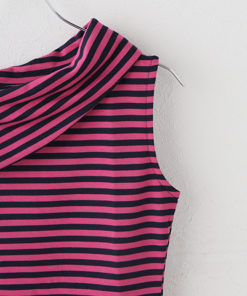 Oriens JOURNAL STANDARD(オリエンス ジャーナルスタンダード)の「【OMO/オモ】Stripes Boat Neck Top - Buttercup(Tシャツ/カットソー・レディース・グリーン・FREE)」の4枚目の写真