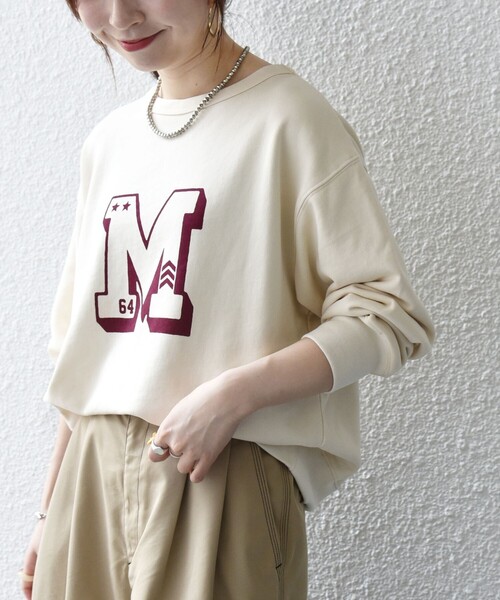 SHIPS any別注】THE KNiTS:〈洗濯機可能〉ロゴ プリント スウェット